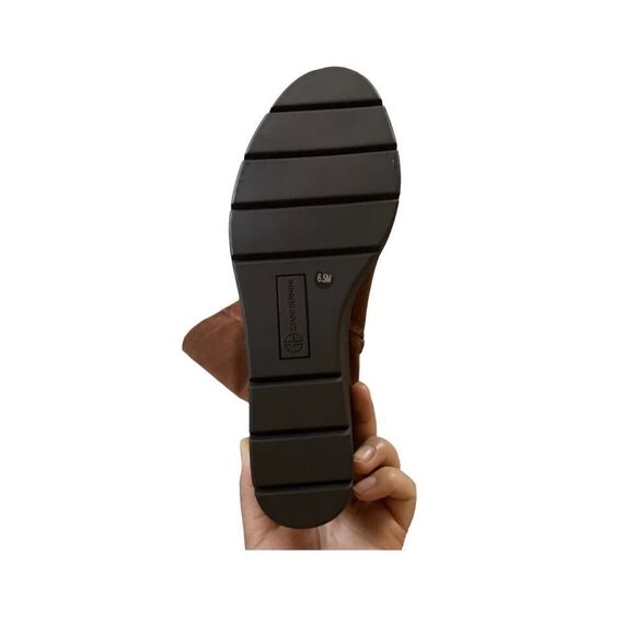 Atlinaa Wedge Riding Boots, size 6.5 color cognac - Picture 4 of 8